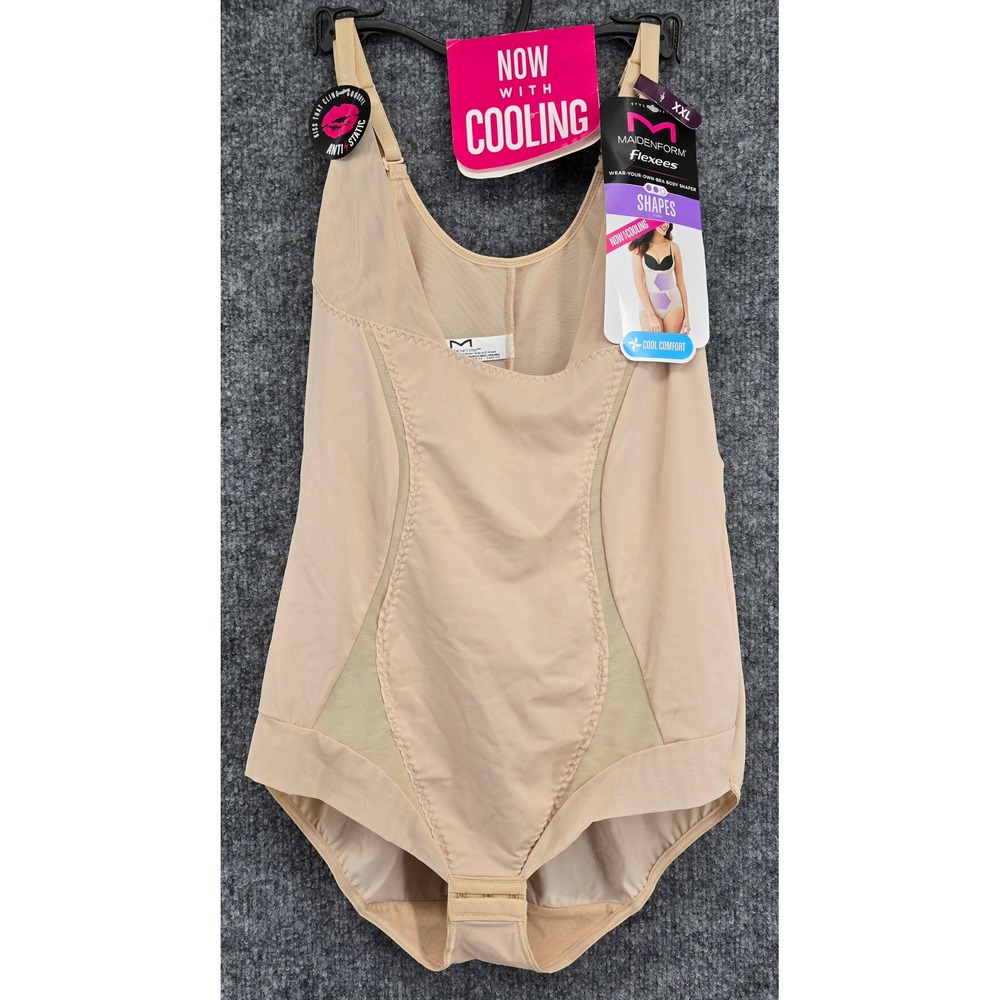 Maidenform Flexees Body Shaper Womens XXL Beige Cooling Firm Control FL5004 NEW